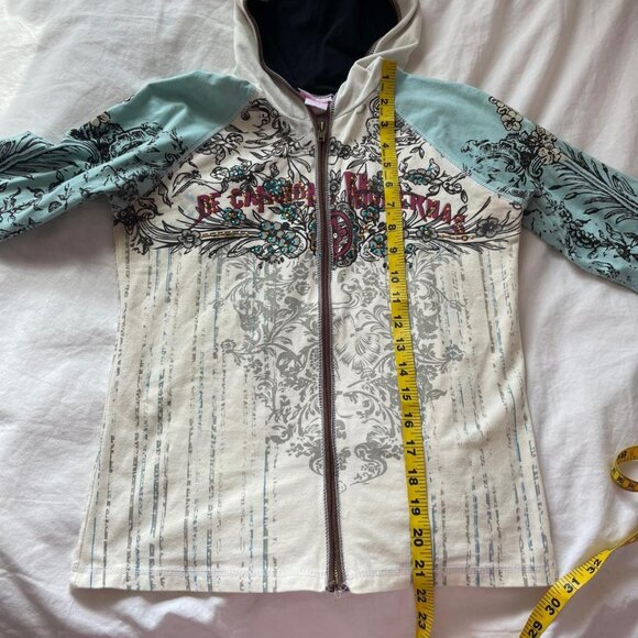 Y2K Printed & Stud Embellished Zip Up - Picture 4 of 8